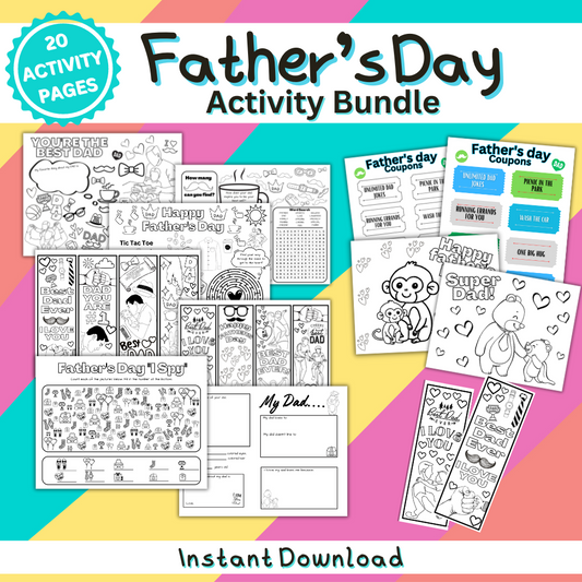 Father's Day Activity Pack | Fun Printable Father's Day | Father's day Activities | Father's Day Games Bundle | Father's Day Printable | Father's Day Bundle - Think Big Dream Big Publishing