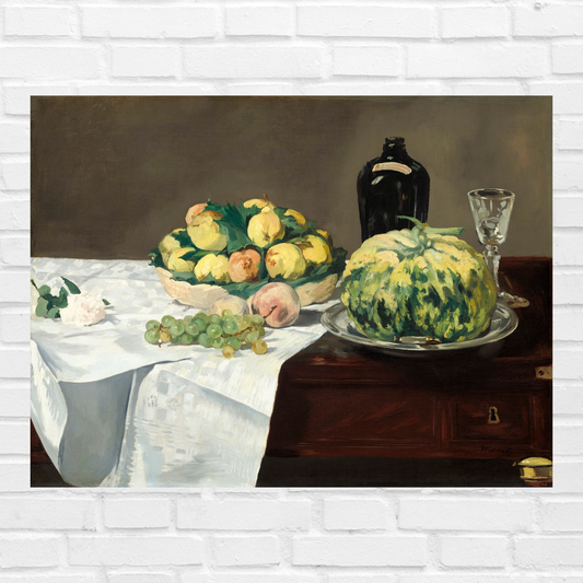 Still Life with Melon and Peaches (c.1866) by Edouard Manet - Think Big Dream Big Publishing