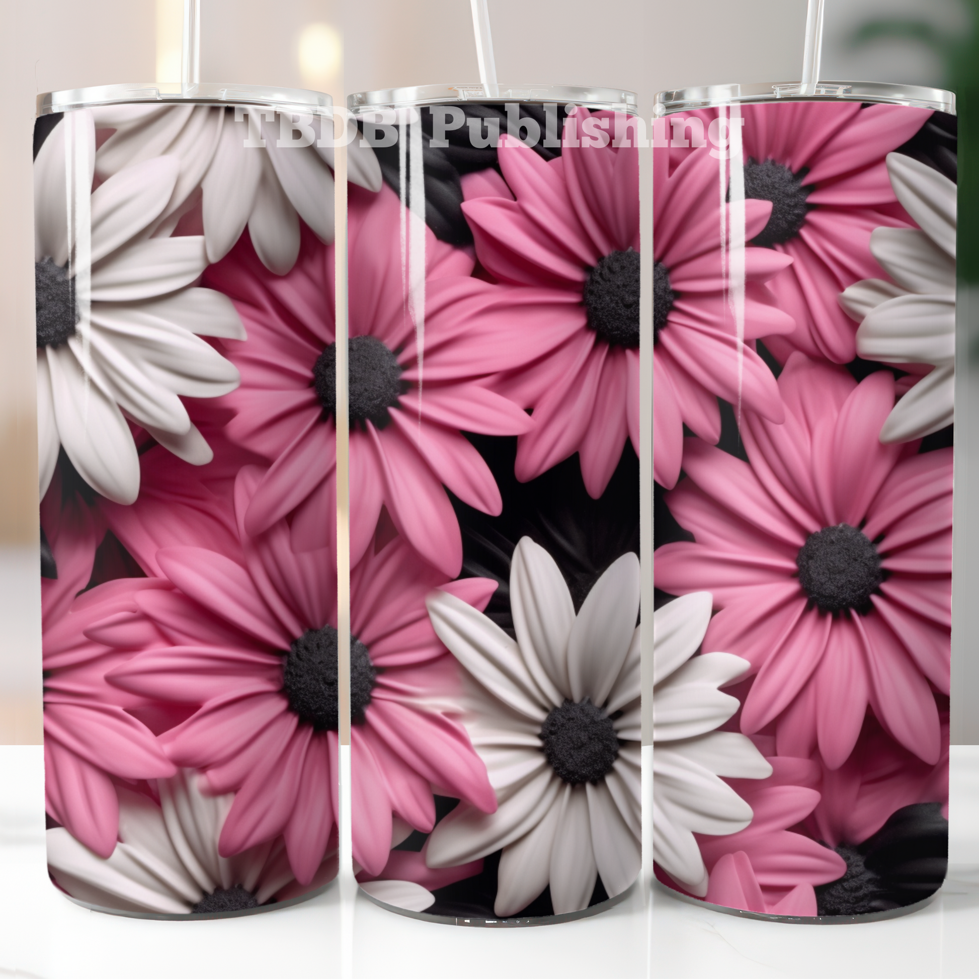 3D Flowers Tumbler Wrap Sublimation – Think Big Dream Big Publishing