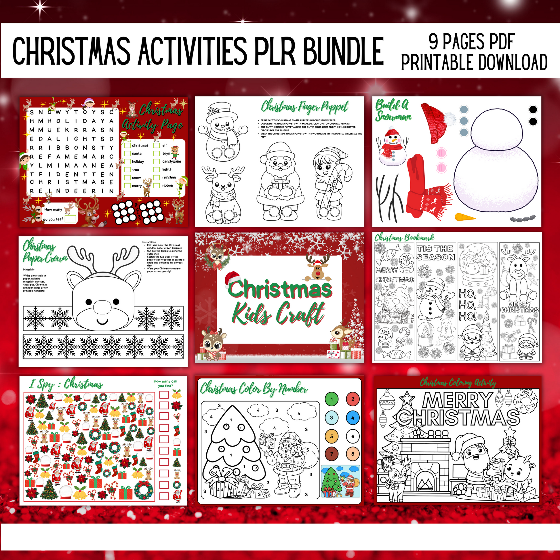 christmas activities, christmas puzzles, christmas plr, plr content, plr hustle, plr template, plr canva template, christmas activities plrs, plr activities, printable plr templates