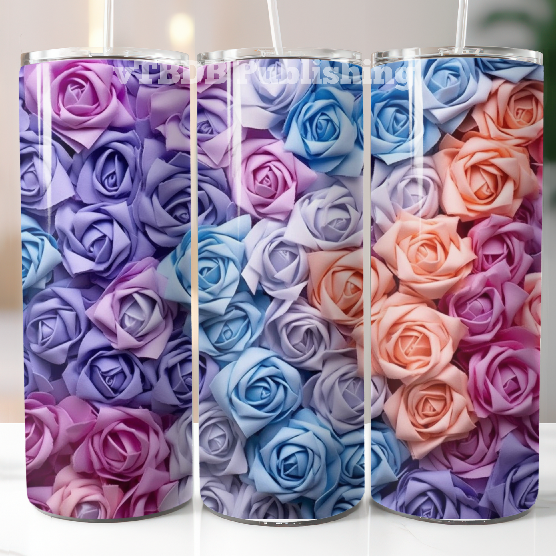 3d tumbler designs, 3d sublimation designs, 3D flowers