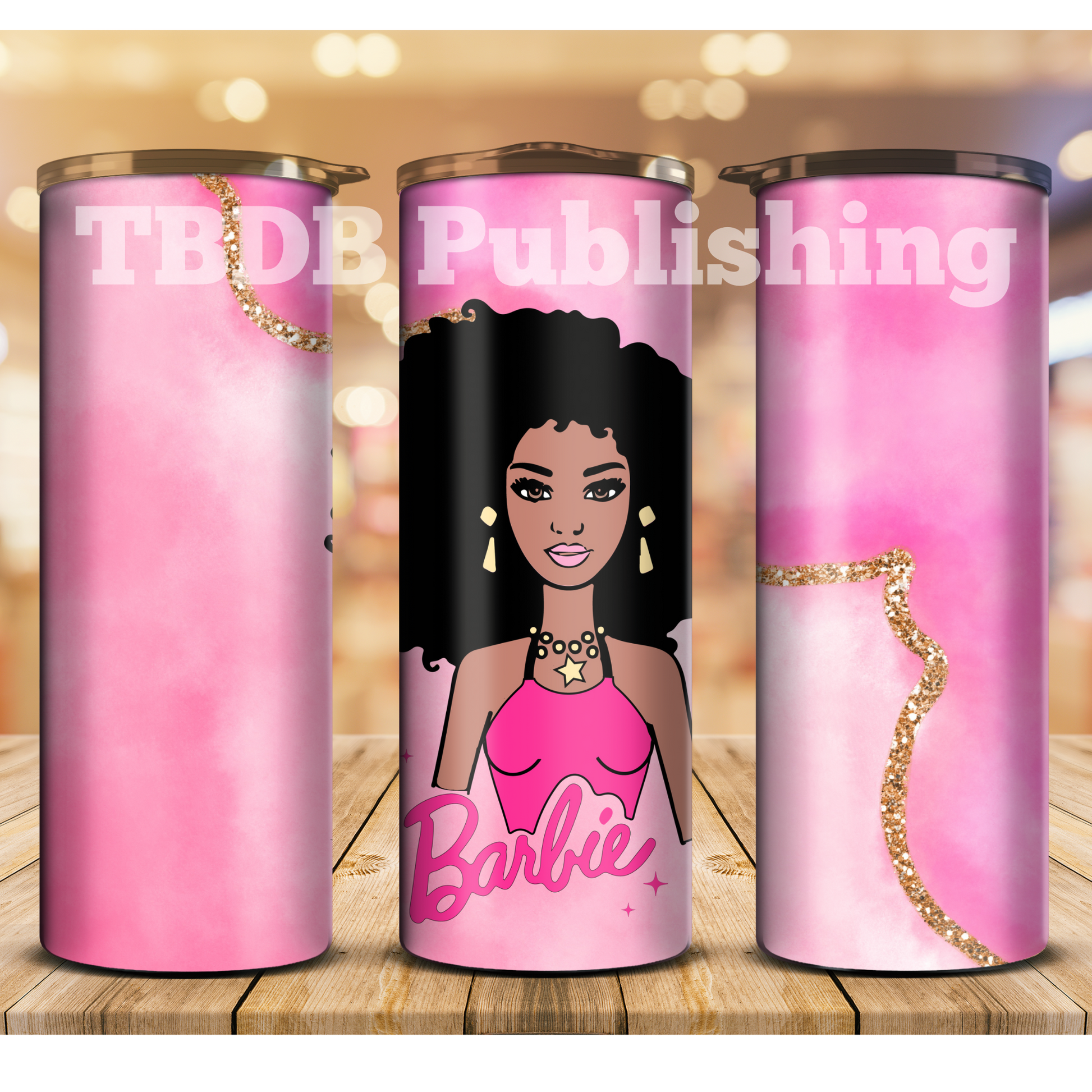 Girly Tumbler Sublimation Wrap. Barbie Style 20 OZ Tumbler - So Fontsy