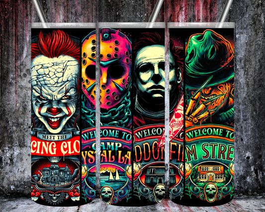 horror movies, pennywise, jason vorhees, michael myers, freddy kruger, Beverage tumbler wrap, Drink wraps, drink tumbler wrap, 20 oz tumbler, beer wrap, etsy digital products, etsy digital downloads, tumbler wrap designs, etsy sublimation designs, tumbler wraps, wrapper tumblers, tumbler vinyl, sublimation transfers, etsy tumbler, straight tumblers, digital png, tumbler wrap designs, etsy, 