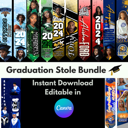 Graduation Stole Template Editable Bundle
