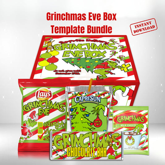 Grinchmas, grinchmas box, grinchmas eve box, Grinchmas party box, Grinchmas eve box template, grinch svg, the grinch 2, etsy, etsy download, grinch box, how the grinch stole Christmas,  Christmas templates