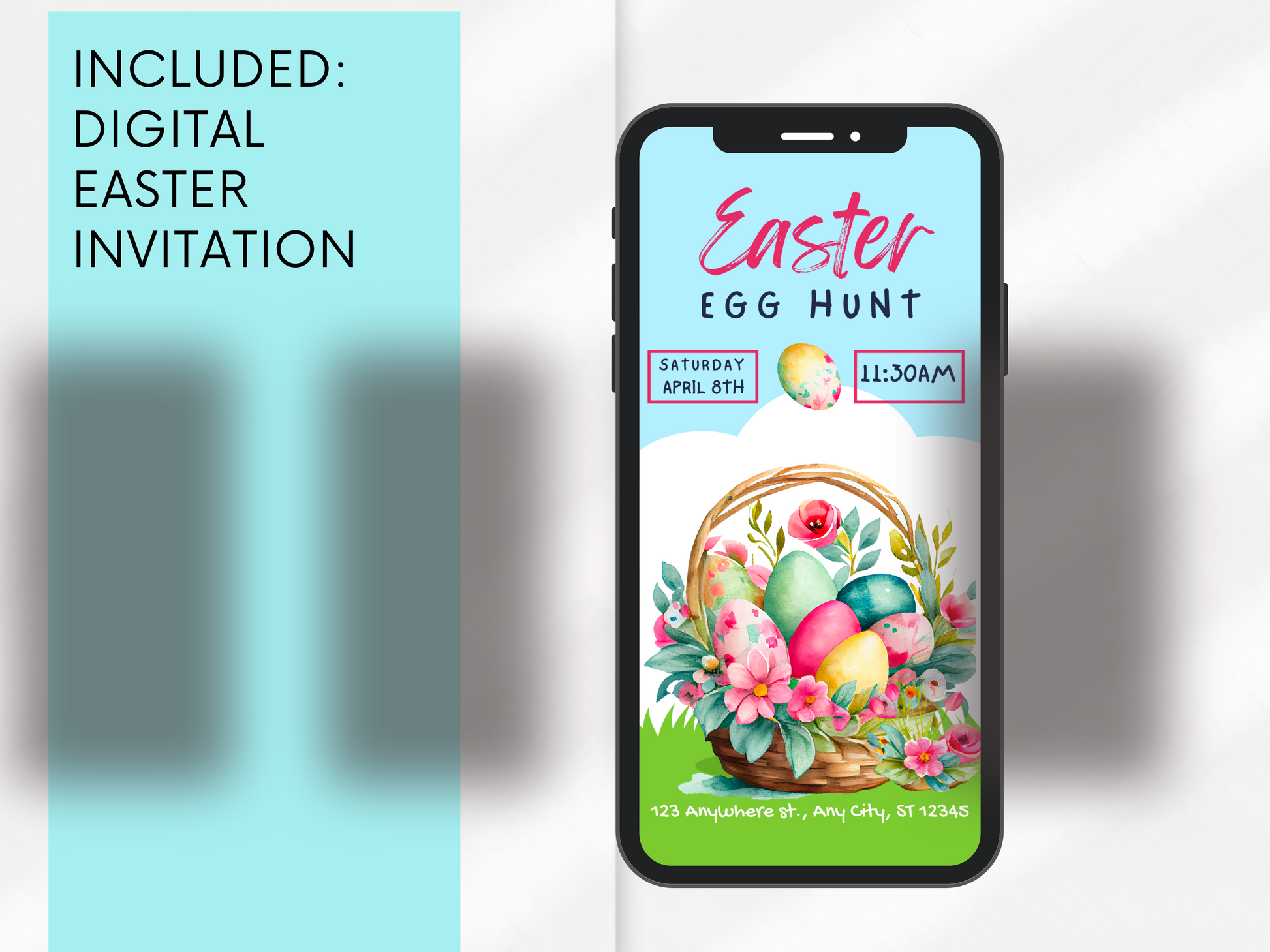 Editable Easter Invitation – Easter Invite – Virtual Invitation – Electronic Invite – Digital Invitation – Invitation for Phone – Text Evite - Think Big Dream Big Publishing